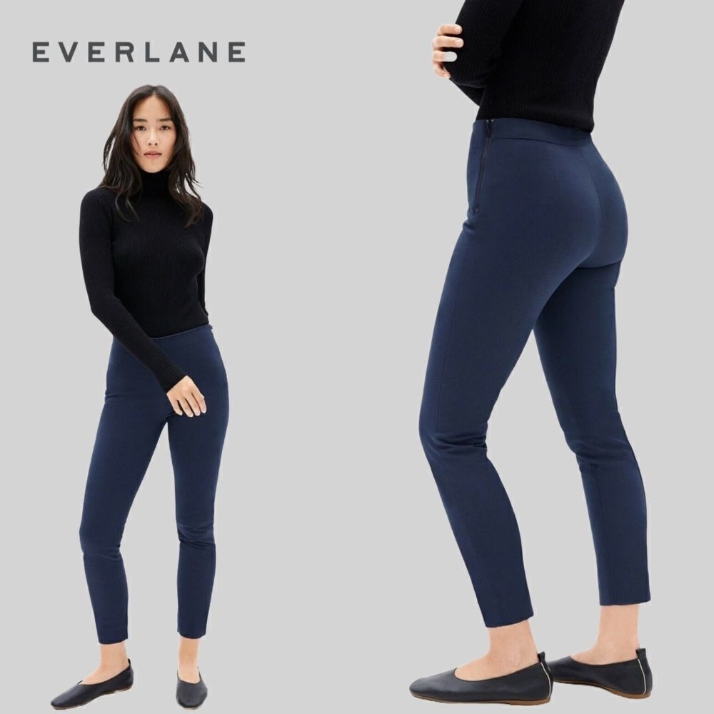 Women's Everlane The Side-Zip Stretch Cotton Pants | Color: Black |‎ Sz: 4